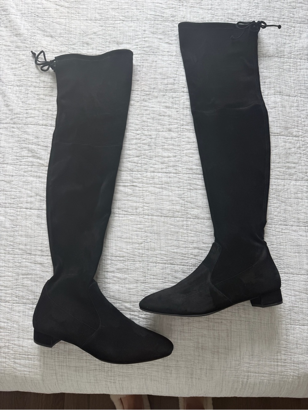 Stuart Weitzman Black Over-the-Knee Stretch Boots
